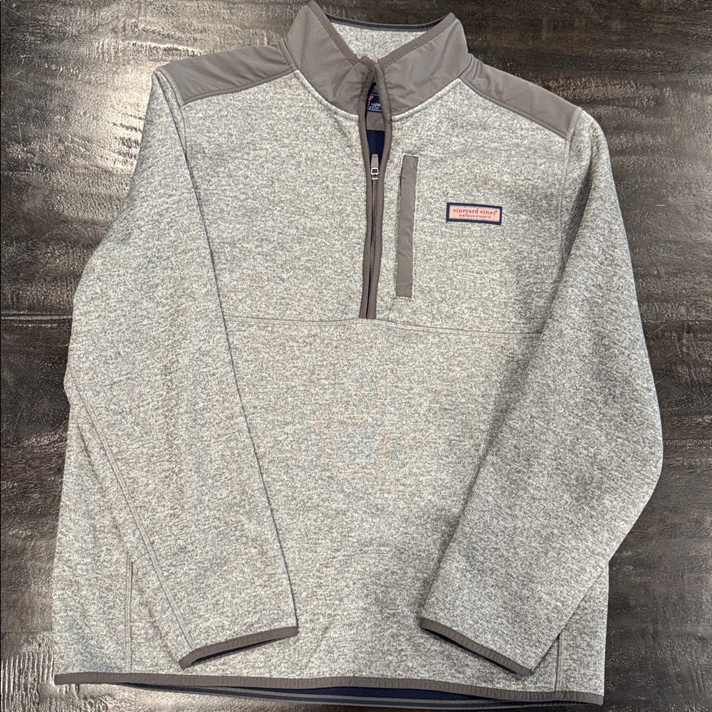 Vineyard Vines Heather Gray Quarter-Zip Pullover size Large L Men’s